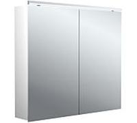 Emco pure 2 Classic armoire à miroir éclairée en saillie 979705503 800x729mm, avec éclairage supérieur à LED, 2 portes, aluminium