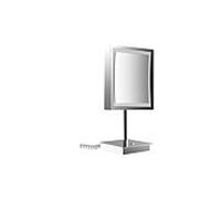 Emco Pure LED miroir de rasage/de beauté 109406015 203 mm, carré, grossissement 3x, modèle sur pied, chromé