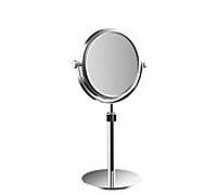 Emco Pure miroir de rasage/maquillage 109400117 Ø 153 mm, triple, rond, réglable en hauteur, miroir sur pied, chromé