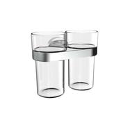 emco round C : support pour double vitrage avec godet en plastique, 432500100, Couleur: chrome