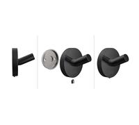 Emco Crochet porte-serviettes rond 437513300 40 mm, noir