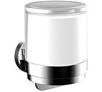 emco round distributeur de savon liquide, manipulation d'une main, verre cristal satiné, 432100101, Couleur: chrome