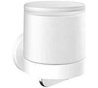Emco Distributeur de savon liquide Round 432113901 manipulation d'une main, verre cristal satiné, blanc