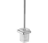 Emco Trend Brosse WC avec poignée et Support en métal, Brosse WC de qualité supérieure à Fixer au Mur, avec récipient en Verre Cristal, chromé