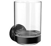 Porte-verre rond emco, en verre de cristal, 432013300, Couleur: Noir