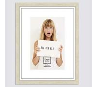 EMDE Cadre Photo en Bois Beige Clair avec Filet Blanc pour 1 Photo 20x30
