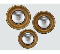 EMDE Ensemble 3 miroirs muraux Ronds 'Convexe Couleur - Doré