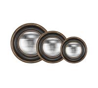 EMDE Ensemble 3 miroirs muraux Ronds 'Convexe Couleur - Noir