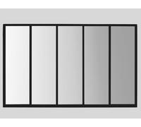 EMDE Miroir Industriel 5 Bandes métal Noir - 137x90 cm