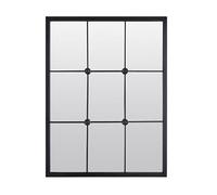 EMDE Miroir Industriel en métal Noir Style CABOCHON - 80x60 cm