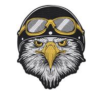 EMDOMO Eagle Grand écusson brodé pour veste de moto, gilet de motard