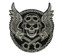 EMDOMO Grand écusson brodé pour veste de moto en forme de tête de mort