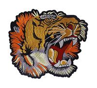 EMDOMO Grande tête de Tigre brodé avec Applique Patches Sew on Patch Motifs de Dentelle Décoration Vêtements 1 pièce.