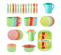 Emdvsco Service à Thé Enfant - Jouet Interactif de Jeu de Rôle avec Ustensiles de Table | Service À Thé Jouet - pour Garçons et Filles, Anniversaire, Nouvel an, et Fêtes