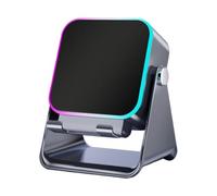 Emdvsco Support Téléphone Enceinte sans Fil - Base Pliable Charge 10W avec Lampe RGB, Haut-Parleur Stéréo sans Fil, Station 5-en-1 Multifonction pour Bureau Maison