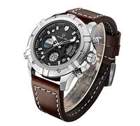 EMEBAY - Golden Hour Montre Classique étanche Sport Analogique Quartz Mode Hommes, Montre Bracelet en Cuir, Top Marque de Luxe, Style Militaire (Marron)