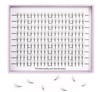 EMEDA 180Pcs Extensions de Cils 5D D Curl cils Russes en Grappe Longueur Mixte 9-14mm 0,07mm Cils Extensions Volume Cils de Fée 5D Eyelash Extensions D Russian Cluster Lashes Cils Manga (5D mix)