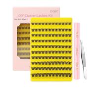 EMEDA cils en grappe avec lash bond et seal Kit et Applicateur 8mm cluster Cils with Coller et sceller Kit de cils en Grappe individuels DIY Cluster Lashes with Bond and Seal kit (M01 8mm)