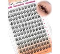 EMEDA Cils en Grappes Naturels Cils à Grappes Individuels DIY Bandes Invisibles Effet Wispy Extensions Cils 8mm C Curl Duveteux Manga Fox Eye lash clusters (VENUS-8mm)