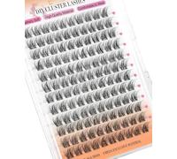 EMEDA Cils en Grappes Naturels Cils à Grappes Individuels DIY Bandes Invisibles Effet Wispy Extensions Cils 12mm C Curl Duveteux Manga Fox Eye lash clusters (VENUS-12mm)