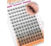 EMEDA Cils en Grappes Naturels Cils à Grappes Individuels DIY Bandes Invisibles Effet Wispy Extensions Cils 8mm 10mm 12mm 14mm Mixte C Curl Duveteux Manga Fox Eye lash clusters (VENUS-Mix)