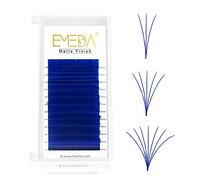 EMEDA Extensions de cils bleus 0,07mm D curl 9-15mm Couleur extension de cils Auto-fanning Easy Fans 3D 6D 10D 20D extensions de cils volume coloré (Bleu 9-15mm)