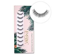 EMEDA Lot de 10 paires de faux cils courts naturels faits à la main avec tige transparente pour le maquillage quotidien