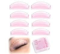 EMEDA Lot de 8 coussinets pour recourbement et levage de cils réutilisables en silicone avec cotons-tiges, sûr et confortable, 4 tailles (Rose 01)