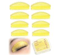EMEDA Lot de 8 coussinets pour recourbement et levage de cils réutilisables en silicone avec cotons-tiges, sûr et confortable, 4 tailles (Jaune 01)