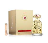 Emeer Eau de parfum 100 ml, parfum arabe unisexe de longue durée, avec atomiseur rechargeable 5 ml, parfum boisé avec notes de citron, thé blanc et ambre gris (Emeer)