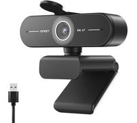EMEET C60E Webcam 4K pour PC - Ultra 4K HD, autofocus PDAF, double micros antibruit, champ de vision à 73°, correction automatique de la lumière, prise USB Plug & Play, cache confidentiel, idéal pour