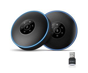eMeet Haut-Parleur de conférence Bluetooth - 2 Haut-parleurs PC avec dongle, kit Mains Libres USB M220 pour 5-16 Personnes
