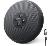 eMeet Haut-Parleur de conférence USB - M1A Haut-Parleur pour PC avec réduction du Bruit pour 1 à 4 Personnes, Einceinte avec 2 Microphone à 360°, Plug and Play pour Win/OS/Linux et Skype, Zoom, etc.