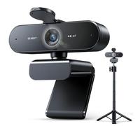eMeet Nova 4K Webcam Avec Trépied, 2 Microphones et Réduction du Bruit, Ultra HD, Grand Angle 73° et Cache d'Objectif, Correction Lumière PDAF