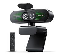 eMeet Nova 4K Webcam Double Caméra pour PC, Grand Angle et Téléobjectif, Zoom Hybride Max 11X, Mise au Point PDAF, Télécommande, Lumières RVB, Webcam avec Microphone pour Appels en Ligne Pro ou Perso