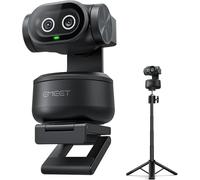 eMeet PIXY Caméra PTZ Double Objectif avec IA 4K avec Trépied, Suivi IA, AF PDAF&IA 0,2s, Capteur Sony 1/2,55'', 3 Micros, Préréglages, Webcam 4K pour Streaming, Compatible OBS/Twitch/Switch 2