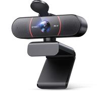 eMeet Webcam 4K, Webcam UHD avec Cache d'objectif et Double Microphone, autofocus PDAF, caméra de Streaming 73° avec Correction Automatique de la lumière, pour Zoom/Skype/Youtube