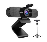 eMeet Webcam Full HD - C960 Kit Webcam 1080P avec Cache d'objectif et Double Microphone, caméra de Streaming 90° avec Correction Automatique de la lumière, Plug & Play, Webcam avec trépied pour Linux