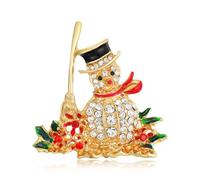 EMEGCY Broche de Noël pour femmes et filles - Décoration de Noël tendance - Plaqué or - Cadeau pour petite amie, épouse, Base :, Base