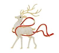 EMEGCY Broche en forme d'animal avec strass - Plaqué or 18 carats - Bijou tendance pour maman, épouse, Cuivre, Base