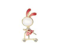EMEGCY Broche en forme d'animal - Broche en forme d'insecte - Perle et strass - Plaqué or 18 carats - Cadeau d'anniversaire pour femme et homme, Cuivre, Base