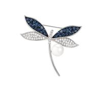 EMEGCY Broche en forme d'animal - Broche en forme d'insecte - Perle et strass - Plaqué or 18 carats - Cadeau d'anniversaire pour femme et homme, Cuivre, Base