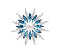 EMEGCY Broche en forme de trèfle à quatre feuilles en cristal autrichien plaqué or - Pour anniversaire, remise de diplôme, cadeau pour homme et femme, Cuivre, Base