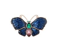 EMEGCY Broche en forme d'insecte en forme d'animal avec strass et émail plaqué or 18 carats - Cadeau d'anniversaire pour homme et femme, Cuivre, Base