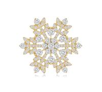 EMEGCY Broche flocon de neige pour femme - Broche en strass - Accessoires de vêtements - Bijoux tendance - Cadeau de Noël pour maman et épouse, Cuivre, Base