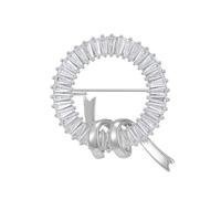 EMEGCY Broche ronde en forme de cercle avec strass et cristal plaqué or 18 carats - Bijoux cadeaux pour femmes et hommes, Cuivre, Base