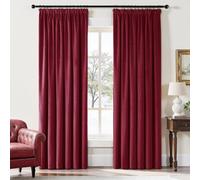 EMEMA Rideau Velours Bordeaux Occultant Thermique Cordon 2x140x245 Rideaux