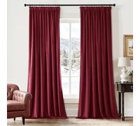 EMEMA Rideau Velours Bordeaux Occultant Thermique Cordon 2x140x245 Rideaux