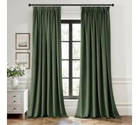 EMEMA Rideau Velours Vert Matcha Occultant Thermique Cordon 2x140x245cm