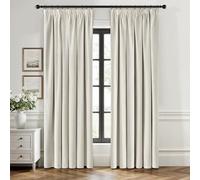 EMEMA Rideaux à Cordon Semi-Occultants Isolants en Velours 2 pièces 140 * 225 cm Rideaux Modernes pour Salon et Chambre à Coucher Rideau épais en Satin Thermique, Noir